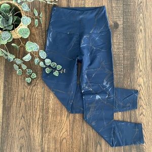 Beyond Yoga Lost Your Marbles High Waisted Leggings in Blue